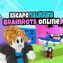 Escape Tsunami Brainrots Online is a rapid survival platformer where players navigate a perilous obstacle course to avoid an enormous approaching tsunami.