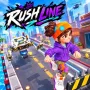 Rush Line is a frantic arcade game where you navigate a character or item down a challenging track. Distractions can cause you to crash into obstacles or fall off the track in the fast-paced game. 
