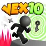 Vex 10 is a free online stickman platformer. Run through trap-filled Acts. Reverse gravity. Avoid moving risks. Coordinate linked clones to finish the Act.