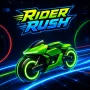 Rider Rush is a 2D side-scrolling motorbike racing game with neon tracks and hazards. You must balance, change colours, and control each jump to finish the race.