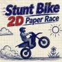 Stunt Bike 2D Paper Race uses a grid-paper sketch graphic style. In the game, you ride strong motorcycles over difficult obstacles, execute acrobatic flips, and finish fastest for additional points.