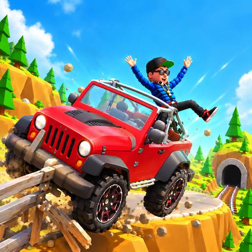 Rush down the mountain in Crashy Rush! How far can you go?